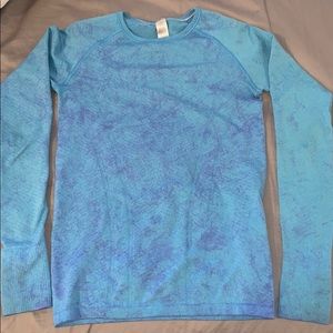 ivivva blue and purple long sleeve compression top